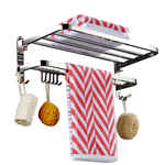 【Y HOUSE】304 stainless steel punch-free dual-purpose folding towel rack/punch-free/drilling/bathroom storage/bathroom towel rack, , large