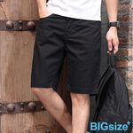大小尺碼-彈力棉 五分休閒褲-黑/卡其/綠-0205555, , large