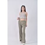 (XL) la chambre dine丹寧牛仔質感棉質綠色長褲二手衣, , large
