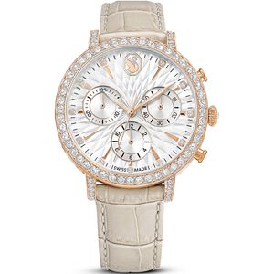 SWAROVSKI 施華洛世奇 Matrix TennisChrono 水晶三眼計時手錶 女錶-36mm 5702849