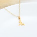 【Angel & Me】Dragonfly s925 sterling silver 24k gold plated necklace gift, , large