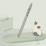 貓咪尾巴原子筆【4色可選】中性筆 黑筆 貓背影 貓尾巴 原子筆 速乾筆 快乾筆 精美盒裝 按壓式 貓尾巴筆夾 莫蘭迪色 中性原子筆, , large