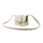 LONGCHAMP S號 BOX-TROT 滑面小牛皮翻蓋斜背包/白紙色, , large