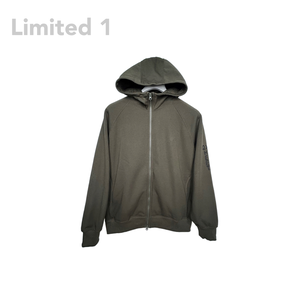 Functional heating brick painted hooded jacket dark green