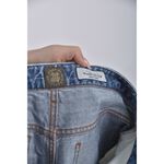 (L) back number丹寧牛仔質感棉質藍色長褲二手衣, , large