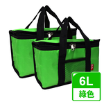 【G+居家】2入防潑水亮彩保溫保冰袋6L一般款(保溫保冰袋/露營保冷袋/肩背袋/手提環保袋/外送袋/保鮮袋/野餐袋/保溫餐袋/手提袋), , large