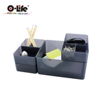 【O-Life】B-014 stacking storage box-black 5-piece set, , large