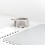 [萬摩科技]Allite Easy Cable 磁吸收納編織快充線（USB-C to USB-C）淺灰褐, , large