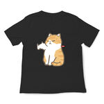JZ TEE Shiba Inu & Cat - Catching Frisbee Graphic Tee, , large
