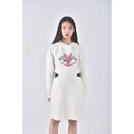 (L) moma質感連帽白色洋裝二手衣, , large