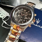 [星晴錶業]MASERATI手錶,44mm,R8873640021古銅色錶面古銅色錶殼金銀相間精鋼錶帶款, , large