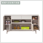 【唯熙傢俱】紀薇橡木雙色5尺岩板餐櫃, , large