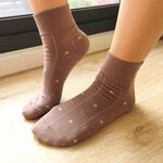 [Kaimei Cotton Industry] 8 pairs set, random and excellent, MIT made in Taiwan, fine needle thin style, no bunch marks, wide mouth health socks - elegant flower style, , large