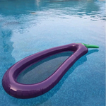 Extra Large Eggplant-Shaped Inflatable Float with Mesh Bottom, Large Inflatable Swimming Ring, Water Float, Summer Water Fun Essential, Adult and Children's Mesh Floating Recliner, , large