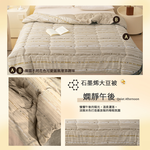 【寢室安居】日系療癒風 石墨烯恆溫大豆纖維水洗被-嫻靜午後, , large