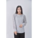 (S) blue ribbon韓牌質感綠色長袖上衣二手衣, , large