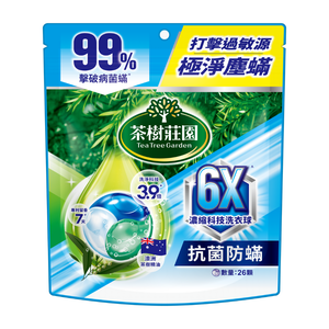 茶樹莊園6X濃縮科技洗衣球抗菌防蟎26顆