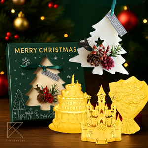 【TLH】聖誕節禮物 3選1黃金金箔 香氛蠟片禮盒 (附卡片 送禮 交換禮物)