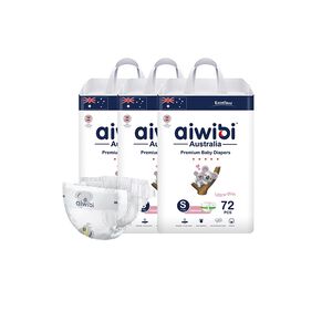 Aiwibi 愛薇彼 超薄零觸感瞬吸紙尿褲 S(三包裝)  紙尿褲 嬰兒尿布 紙尿布 柔軟透氣 黏貼型