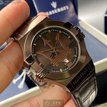 [星晴錶業]MASERATI手錶,42mm,R8851108011古銅色錶面古銅色錶殼咖啡色真皮皮革錶帶款, , large