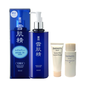 【KOSE高絲】雪肌精化妝水500ml 加贈 無限肌緻澄光精潤洗顏霜25g+緻珍白煥光活膚露30ml  公司貨