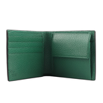 GUCCI 金屬縫線雙G Logo牛皮雙色零錢袋短夾/黑色/綠色, , large