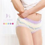 【K's凱恩絲】繽紛花漾田園風專利有氧蠶絲內褲-10件組, , large