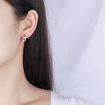 S925純銀雙十字架垂墜耳扣款耳環  附馬卡收納盒, , large