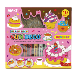 【AMOS 阿摩司】韓國原裝 10 色甜點 蛋糕 模型板 DIY 玻璃彩繪組 / 組 SD10P10-DS