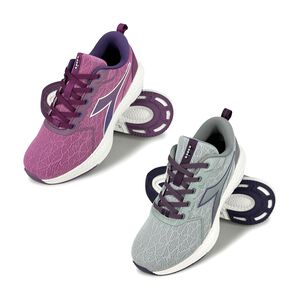 DIADORA迪亞多那 輕量緩震跑鞋 女運動鞋 女鞋 慢跑鞋 透氣 緹花 保護後跟 Q彈 足弓支撐 吸震 防滑 紫 灰紫