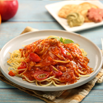 Pasta with tomato meat sauce, , large