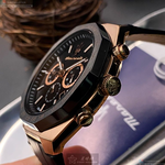 [星晴錶業]MASERATI手錶,46mm,R8871642001黑色錶面玫瑰金錶殼深黑色真皮皮革錶帶款, , large
