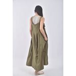 (F) haru studio質感吊帶棉質綠色洋裝二手衣, , large