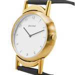 【PICONO】Twin collection double watch surface black leather strap watch-Gold / TN-11501, , large
