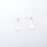 【Angel & Me】沉思 貓 貓咪 小貓 一對 s925 純銀 耳環 耳夾 情人節 聖誕禮物, , large