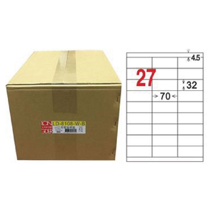 【龍德】LONGDER 三用電腦標籤 A4 27格 32*70mm白色1000張/箱 LD-8108-W-B(適用雷射、噴墨、影印)