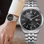 CITIZEN 星辰 光動能經典三針手錶 BM7560-59E, , large