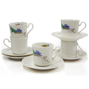 [豐名日本餐具] 咖啡杯五客入組 金綠葉 / C00CS5-32