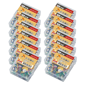 【SDI 手牌】9.5mm 彩色 圖釘 塑膠盒 70粒入盒   12盒/組 0311G