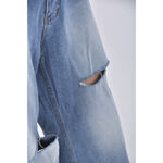 (M) aim高腰丹寧牛仔質感棉質藍色長褲二手衣, , large