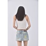(S) x one丹寧牛仔棉質低腰純棉藍色短裙二手衣, , large