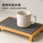 【上手家居】木架硅藻土吸水墊 深灰色(吸水杯墊/珪藻土杯墊/硅藻土杯墊/珪藻土), , large