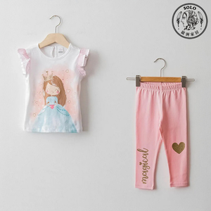 【SOLO Vintage】LCW Baby Toddler Little Princess Dream Short & T-Shirt Set Girl Pajamas Set Children's Clothing Made in Turkey 6-9m