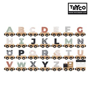 官方直營【Tryco】木製字母火車-28件組