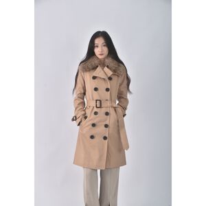 (S) burberry質感排釦風衣棕色外套二手衣
