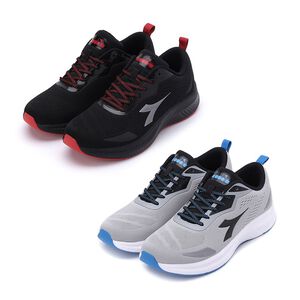 DIADORA迪亞多那 寬楦輕量慢跑鞋 男運動鞋 男鞋 簡約 時尚 透氣 徘濕 散熱 保護後跟 止滑 穩定 黑紅 灰藍