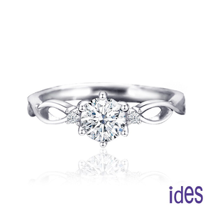 [ides愛蒂思] 日系設計款50分F/VS1頂級3EX車工鑽石戒指結婚戒/寵愛  (戒圍請於訂單備註)