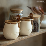 【上手家居】陶瓷糖罐 SUGAR 米白(調味料罐/陶瓷調味罐/鹽巴罐/鹽罐/調味盒), , large