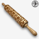 【SOLO Vintage】Big Head Cat Rolling Pin 43CM Embossed Natural European Wood Made in Poland, , large