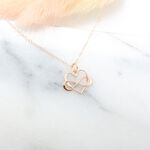【Angel & Me】Endless love s925 sterling silver 18k Rose gold-plated necklace gift, , large